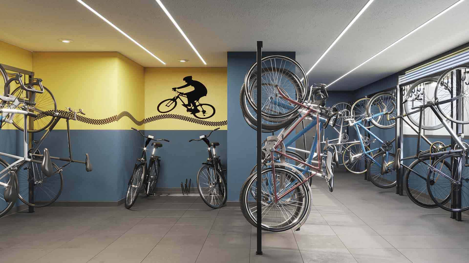 Perspectiva artística do bicicletário.